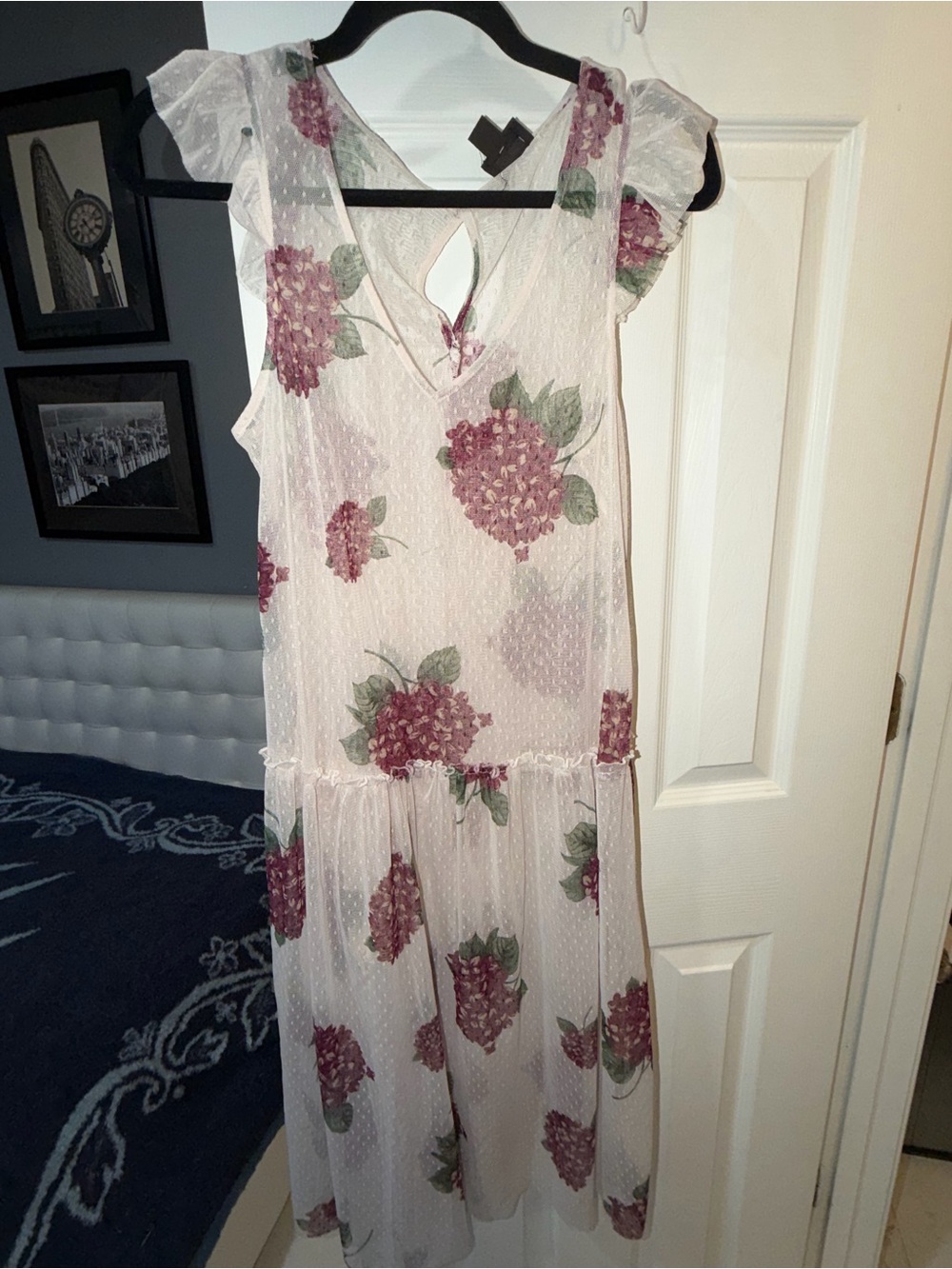 Light Pink Floral Lace Tiered Midi Summer Dress/Tunic